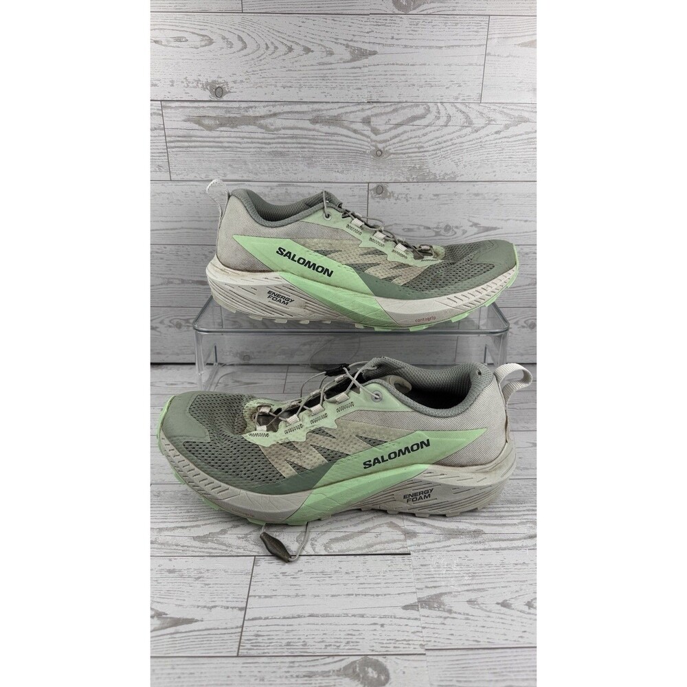 Salomon Women Sense Ride 5 Green Running Shoes Sneakers Size 9.5 DIRTY #544